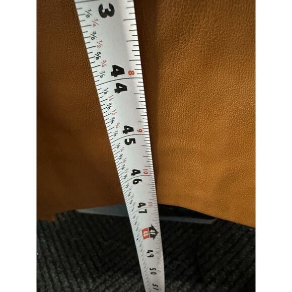 NWOT ZARA FAUX LEATHER SHIRT DRESS MIDI BROWN MEDIUM - Picture 9 of 13